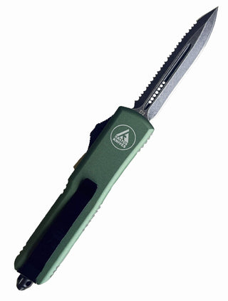 HIGH PERFORMANCE OTF - GREEN - SERRATED DAGGER