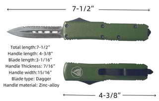 OTF SIG SERIES- HALF SERRATED DAGGER - GREEN