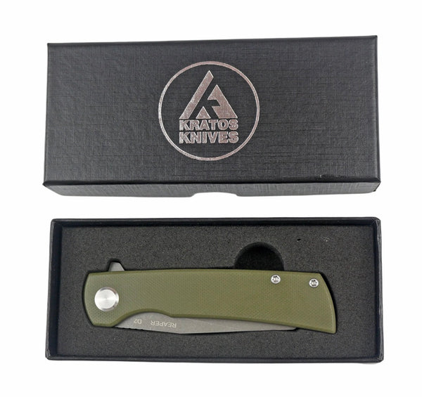 Reaper - Folding Pocket Knife - Reverse Tanto - Green
