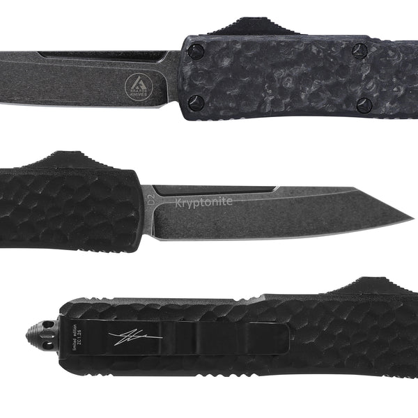 High Performance - Glow Carbon - Kryptonite OTF Knife - Reverse Tanto