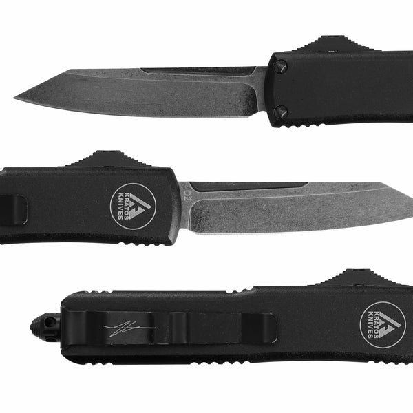 HIGH PERFORMANCE OTF KNIFE - BLACK - REVERSE TANTO