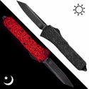 RED GLOW CARBON OTF KNIFE - REVERSE TANTO