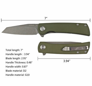 Reaper - Folding Pocket Knife - Reverse Tanto - Green