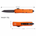HIGH PERFORMANCE OTF KNIFE - ORANGE - REVERSE TANTO