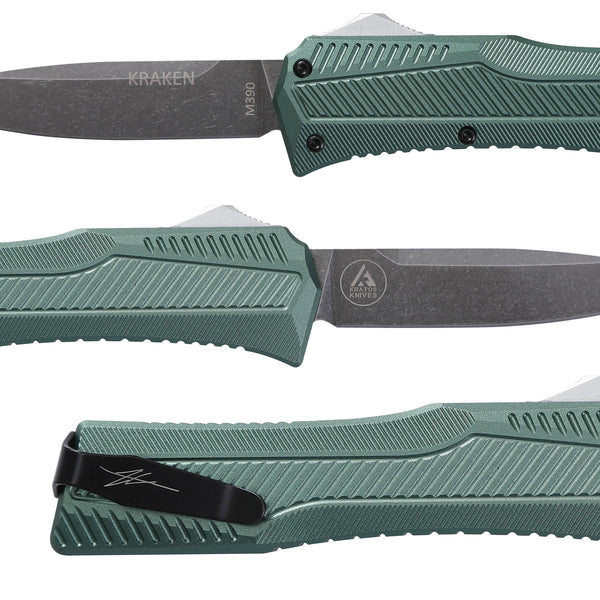KRAKEN OTF KNIFE - DROP POINT - GREEN