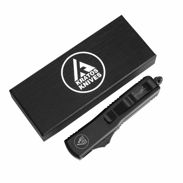 HIGH PERFORMANCE OTF KNIFE - BLACK - REVERSE TANTO