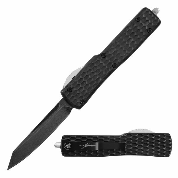 GREEN HORNET - GLOW CARBON OTF KNIFE - REVERSE TANTO