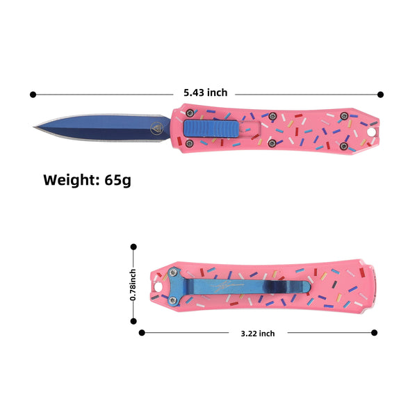 MINI OTF PINK SPRINKLE AUTO POCKET KNIFE