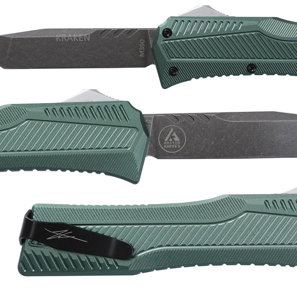 KRAKEN OTF KNIFE - TANTO - GREEN