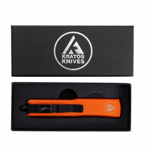 HIGH PERFORMANCE OTF KNIFE - ORANGE - REVERSE TANTO