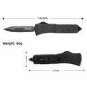 GREEN GLOW CARBON OTF KNIFE - HALF SERRATED DAGGER