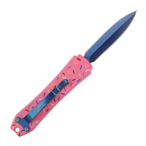 MINI OTF PINK SPRINKLE AUTO POCKET KNIFE