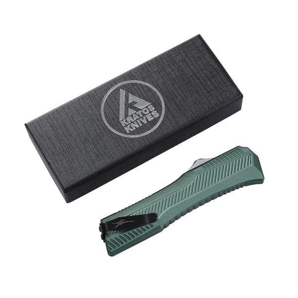 KRAKEN OTF KNIFE - DROP POINT - GREEN
