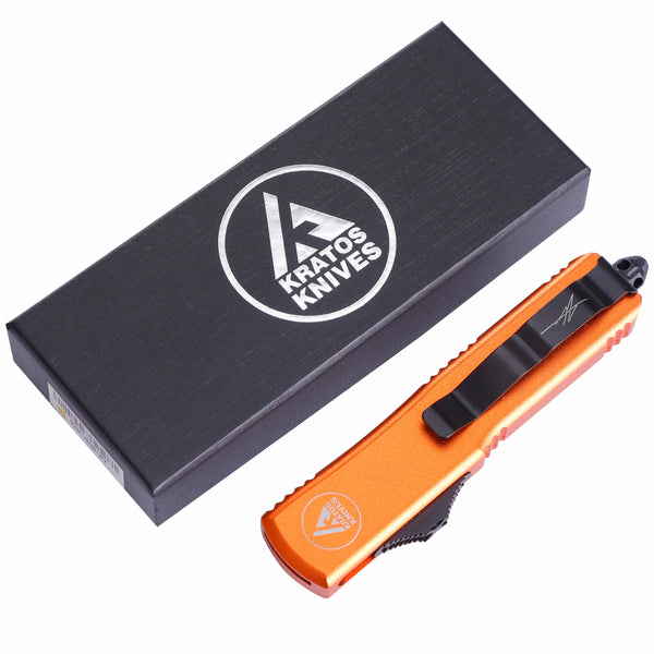 HIGH PERFORMANCE OTF KNIFE - ORANGE - REVERSE TANTO