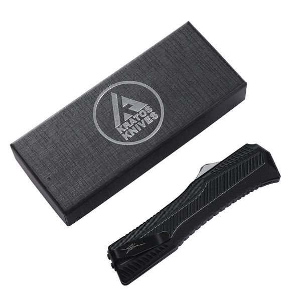 KRAKEN OTF KNIFE - DROP POINT - BLACK
