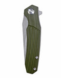 Reaper TX - Folding Pocket Knife - Reverse Tanto - Textured Grip - Green