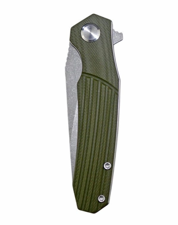 Reaper TX - Folding Pocket Knife - Reverse Tanto - Textured Grip - Green