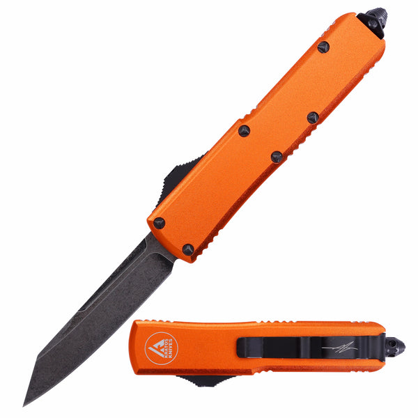 HIGH PERFORMANCE OTF KNIFE - ORANGE - REVERSE TANTO