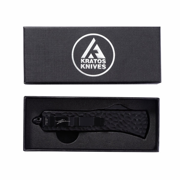 GREEN GLOW CARBON OTF KNIFE - REVERSE TANTO
