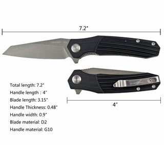Reaper TX - Folding Pocket Knife - Reverse Tanto - Textured Grip - Black