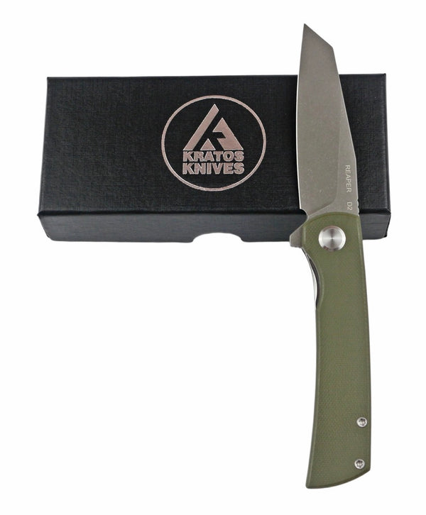 Reaper - Folding Pocket Knife - Reverse Tanto - Green