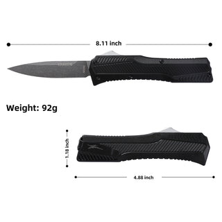 KRAKEN OTF KNIFE - DROP POINT - BLACK