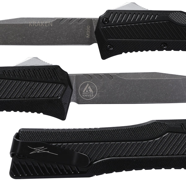 KRAKEN OTF KNIFE - TANTO - BLACK