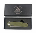 Reaper TX - Folding Pocket Knife - Reverse Tanto - Textured Grip - Green