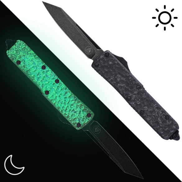 High Performance - Glow Carbon - Kryptonite OTF Knife - Reverse Tanto