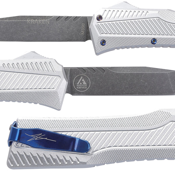 KRAKEN OTF KNIFE - TANTO - SILVER