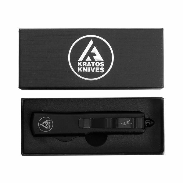 HIGH PERFORMANCE OTF KNIFE - BLACK - REVERSE TANTO