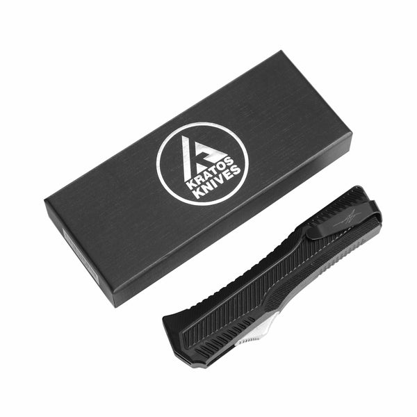 KRAKEN OTF KNIFE - BLACK - REVERSE TANTO
