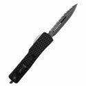 BLUE HORNET - GLOW CARBON OTF KNIFE - HALF SERRATED DAGGER
