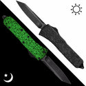 GREEN GLOW CARBON OTF KNIFE - REVERSE TANTO