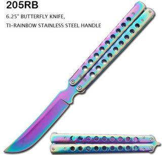 BUTTERFLY KNIFE MULTI COLOR TITANIUM COATED