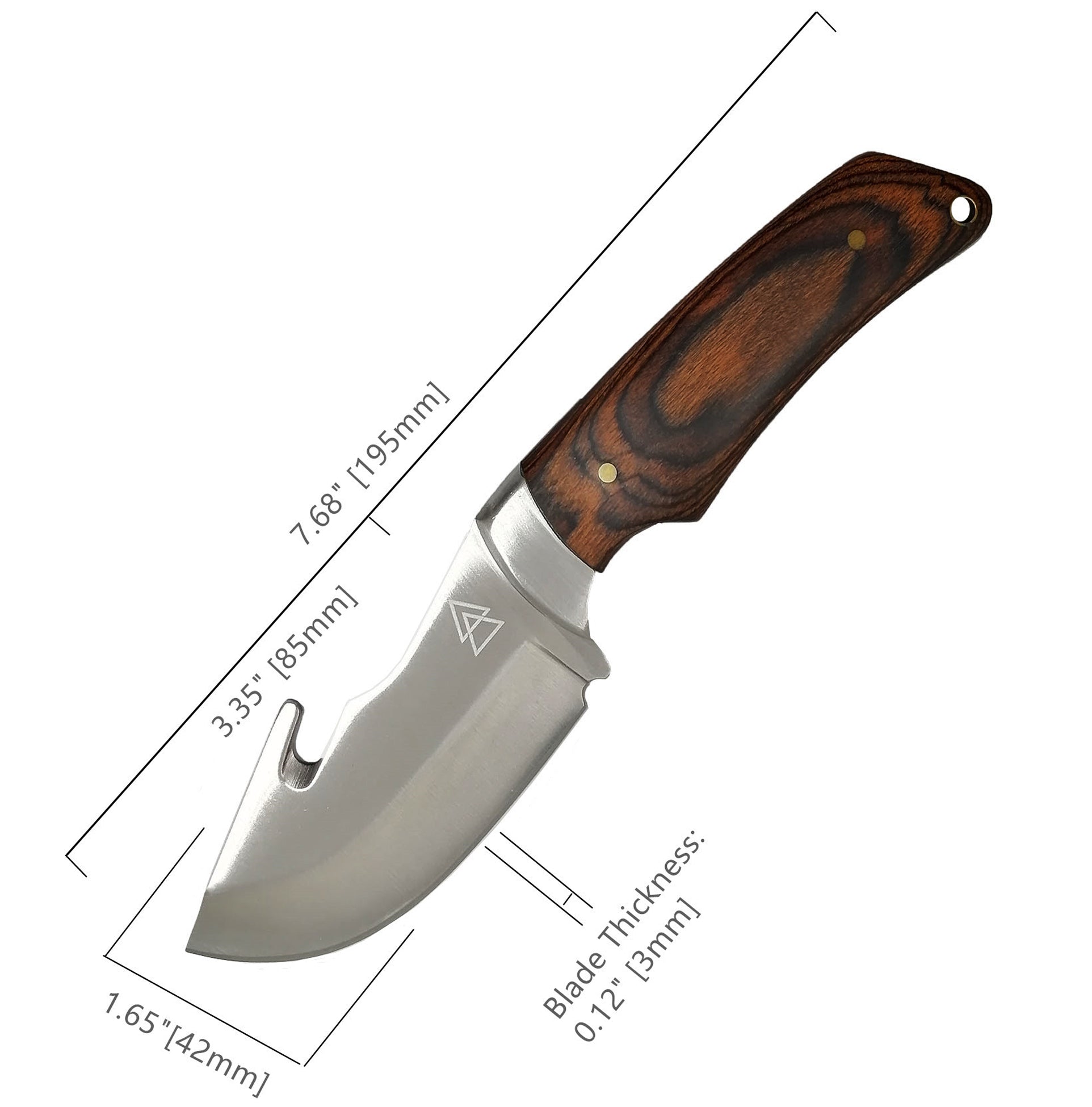 Kratos ZFS3 Gut Hook Hunting Knife Skinning Blade Bushcraft, Boning